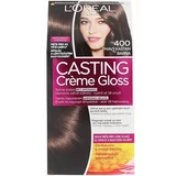 L´Oréal Paris Casting Creme Gloss barva za lase za barvane lase za vse vrste las 48 ml odtenek 400 Dark Brown poškodovana škatla