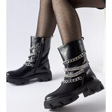 Gemre Black ankle boots with decorative chains Bacco | ePonuda.com