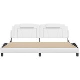  Okvir za krevet s uzglavljem bijeli 200x200 cm od umjetne kože | shoptok.hr