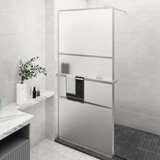 Pregrada za tuš s policom krom 90x195 cm staklo ESG i aluminij | shoptok.hr