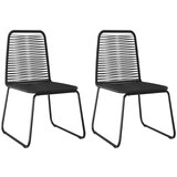 PVC 3-dijelni vrtni blagovaonski set od ratana crni | shoptok.hr