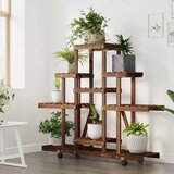  Stalak za cvijeće s kotačima 110x25x101 cm od masivne jelovine | shoptok.hr