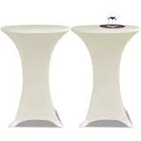 vidaXL krem rastežljiv stolnjak za stolove Ø70 2 kom