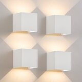 Nettlife LED stenska svetilka 5W, 4 kosi - Zunanja/notranja stenska svetilka bela, nastavljiv dvojni žarek vodoodporna IP65 230V 3000K, (22136363) | Shoptok.si