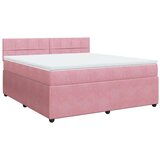 vidaXL Box spring postelja z vzmetnico roza 180x200 cm žamet | Shoptok.si