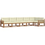  Set vanjskih sofa 6 kom. Prirodna i krem Smeđa 406 x 168,5 x 73 cm | Shoptok.si