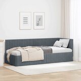  Kutni okvir kreveta Tamno siva 80 cm x 200 cm Baršun | shoptok.hr