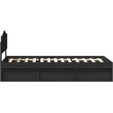  Krevetna konstrukcija Crna 90 x 190 cm Čvrsto borovo drvo | shoptok.hr
