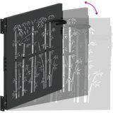 vidaXL Vrtna vrata Drugo Črna 105 x 100 cm Jeklo s prašnim premazom | Shoptok.si