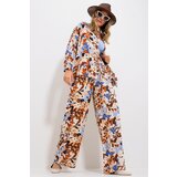 Trend Alaçatı Stili Women's Cinnamon Patterned Shirt And Trousers Bottom Top Woven Suit Cijene