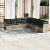 vidaXL 9-dijelni set vrtnih sofa od poliratana s jastucima svjetlosivi | shoptok.hr