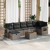 vidaXL 8-dijelni set vrtnih sofa od poliratana s jastucima sivi | shoptok.hr