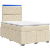  LED okvir za krevet s madracem Krem 120 x 190 cm Tkanina | shoptok.hr