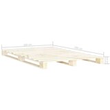  Posteljni okvir iz palet trdna borovina 200x200 cm, (20606423) | Shoptok.si