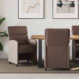 vidaXL jedilni stoli s kolesi 2 pcs rjava 58 x 65 x 98 cm umetna koža | Shoptok.si