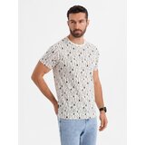 Ombre Printed cotton T-shirt with round neckline - cream | Shoptok.si