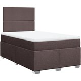 vidaXL Box spring postelja z vzmetnico temno rjava 120x190 cm blago, (21308263) Cene