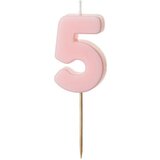 PARTY DECO svečka za rojstni dan številka 5, svetlo roza, 5,5 cm | Shoptok.si