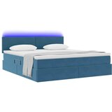  Krevet s prostorom za pohranu s LED-om Tamno plava 180 x 200 cm | shoptok.hr