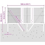vidaXL Set stupova od sive čelika Set od 2 Siva Čelik 10 x 0.5 m | shoptok.hr