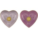 Pip Studio Metal - svečnik v obliki srca 10 x 3 cm - vijolična | Shoptok.si
