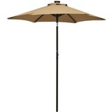 vidaXL Senčnik z LED lučkami taupe 200x211 cm aluminij, (20729193) | Shoptok.si