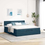  Otomanski okvir kreveta s madracima plavi 200x200cm baršunasti | Eponuda.com