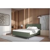 MID.YOU OBLAZINJENA POSTELJA 140 cm x 200 cm , les, tekstil, leseni material temno zelena | Shoptok.si