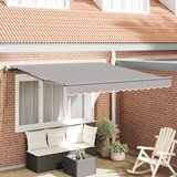 vidaXL Avtomatska retraktibilna tenda Svetlo siva 350x250 cm, Nadomestno blago za tenda 3,5x2,5 m okvir Svetlo siva Cene