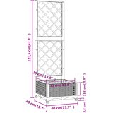  Vrtna sadilica s rešetkom svjetlosiva 40 x 40 x 121,5 cm PP | Eponuda.ba