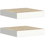  Plutajuće zidne police 2 kom hrast i bijele 23x23,5x3,8 cm MDF | shoptok.hr