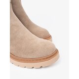Shelvt Minimalist beige ankle boots made of soft suede | Shoptok.si