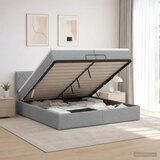  Podesivi krevet s madracem Svjetlosiva 200 x 200 cm Tkanina - Svjetlosiva 200 x 200 cm Dizajn s rombovima | shoptok.hr