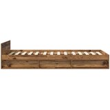  Okvir kreveta s pohranom s ladicama Staro drvo 80 x 200 cm | shoptok.hr