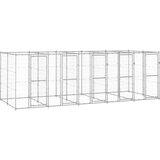 vidaXL Zunanji pasji boks pocinkano jeklo 12,1 m² | Shoptok.si