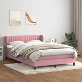  Box spring postelja z vzmetnico roza 140x210 cm žamet, (21793145) | Shoptok.si