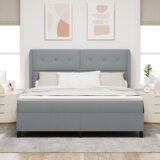  Box Spring postelja z vzmetnico v svetlo sivi barvi, 180x200 cm, tkanina, (22051963) | Shoptok.si