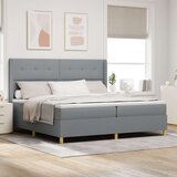 Box Spring Krevet s Madracem Svjetlosiva 200x200 cm Tkanina Cijene