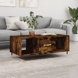 vidaXL Klubska mizica dimljeni hrast 102x50x40 cm inženirski les Cene