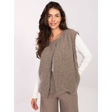 RUE PARIS Vest-IT-KZ-FL9622.29P-dark beige | Shoptok.si