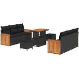 Sjedeća garnitura za vrt 9 kom. 8-Broj sjedala Crna 90 x 55 x 71 cm | Shoptok.si