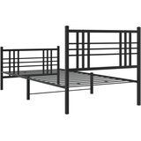  Metalni okvir kreveta uzglavlje i podnožje crni 100x200 cm | shoptok.hr