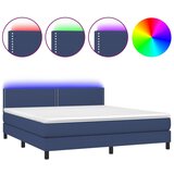  The Living Store Box spring postelja z vzmetnico LED modra 160x200 cm blago - Box Spring Postelja, (21449921) | Shoptok.si