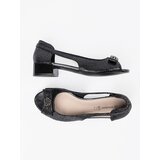 GOODIN Black slip-on shoes with open toes | Shoptok.si