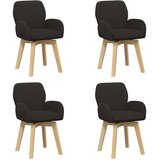 vidaXL Okretne blagovaonske stolice 4 kom. Bouclé Crna 54 x 58 x 87 cm - Crna 4 | shoptok.hr