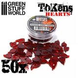 Green Stuff World Gaming TOKENs - Hearts (thickness 3mm) cene