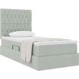  Krevet s madracem i skladištem Svijetlo siva 90 x 200 cm Baršun Svjetlosiva | Shoptok.si