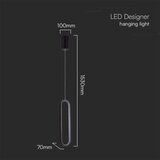  LED luster na sajli LED/13W/230V 3000K, crne boje | Eponuda.com