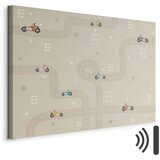  Slika - Race - Colorful Cars on a Road on a Beige Background with Inscriptions 90x60 Akustična | shoptok.hr