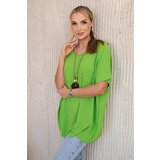 Kesi Oversized blouse with kiwi pendant Cene